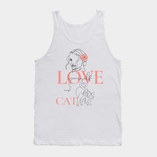 love yourself and cat Tank Top